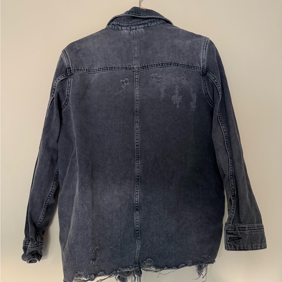 Free People Moonchild Denim Shirt Jacket faded Black XS - Picture 11 of 14